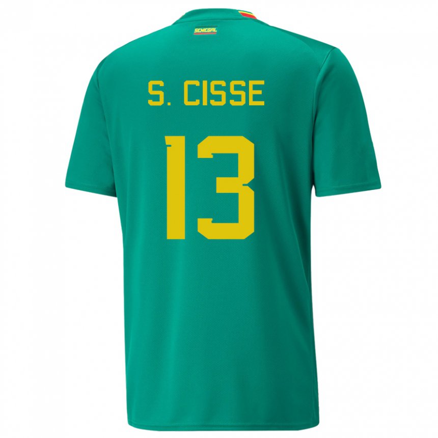 Niño Camiseta Senegal Souleymane Cisse #13 Verde 2ª Equipación 22-24 La Camisa Perú