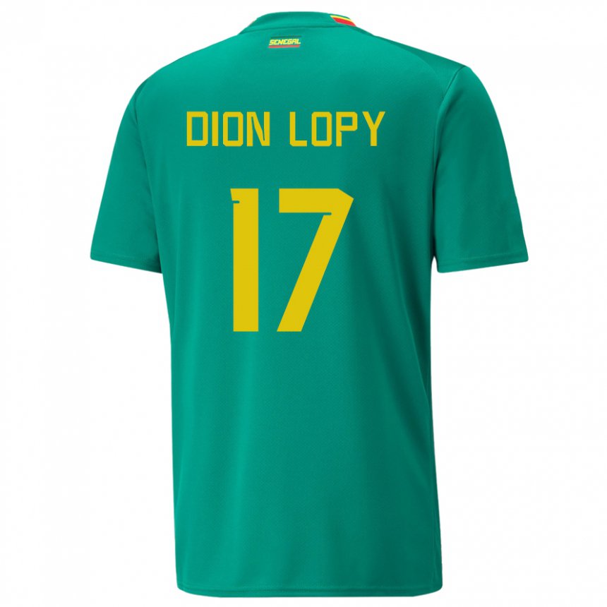 Niño Camiseta Senegal Dion Lopy #17 Verde 2ª Equipación 22-24 La Camisa Perú