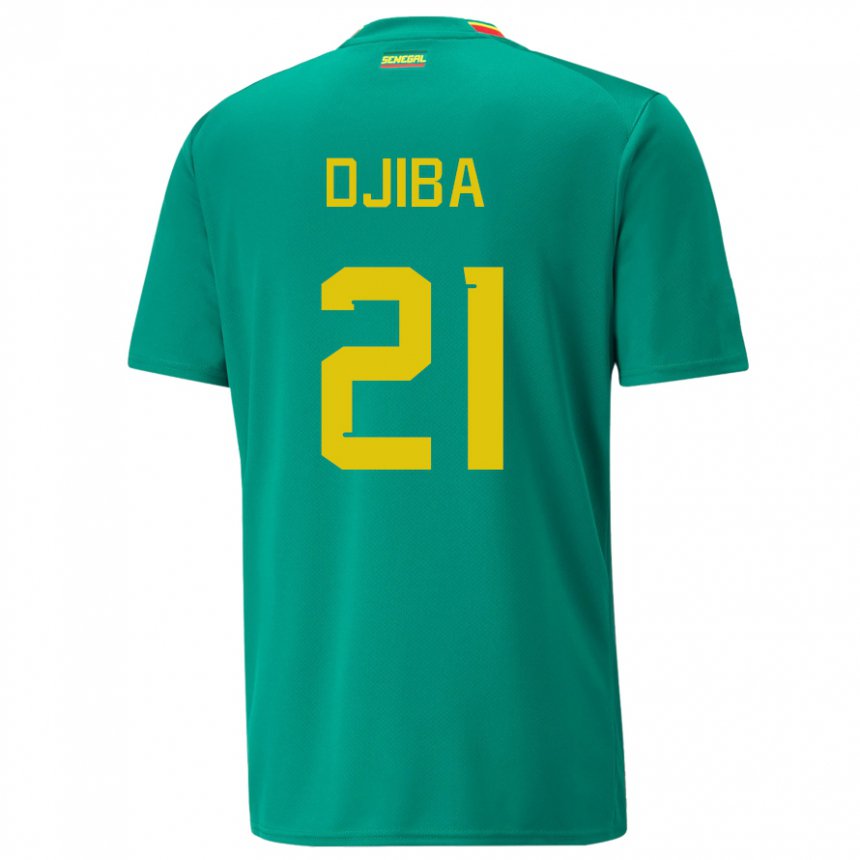 Niño Camiseta Senegal Francois Djiba #21 Verde 2ª Equipación 22-24 La Camisa Perú