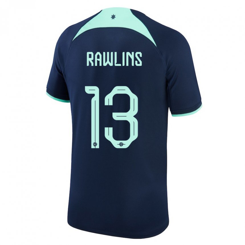 Niño Camiseta Australia Joshua Rawlins #13 Azul Oscuro 2ª Equipación 22-24 La Camisa Perú