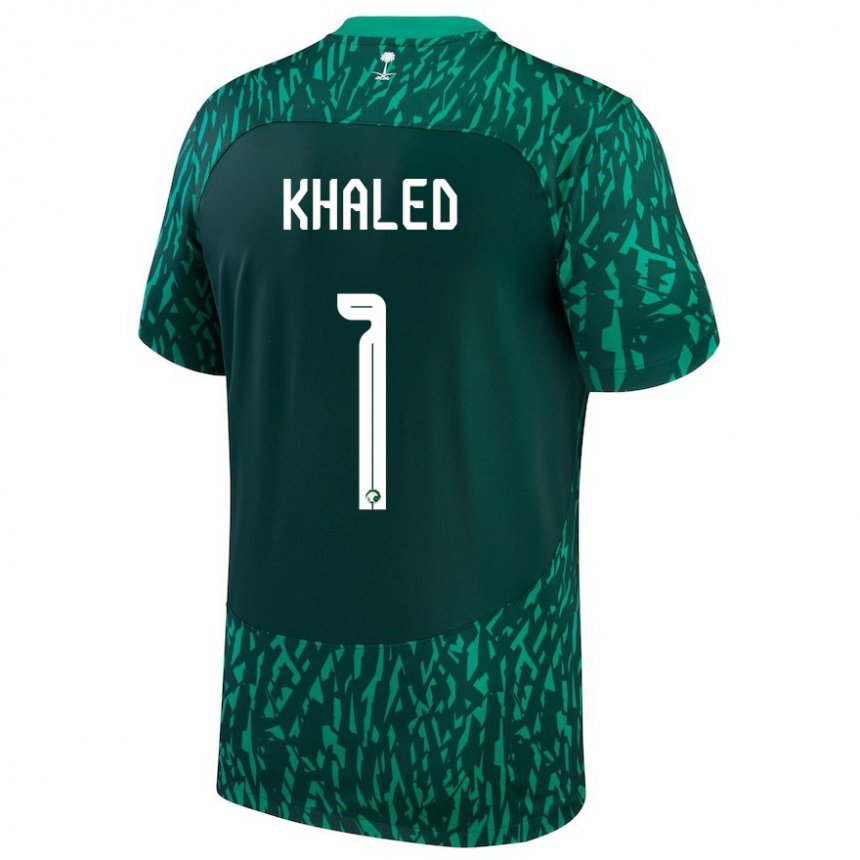 Niño Camiseta Arabia Saudita Sarah Khaled #1 Verde Oscuro 2ª Equipación 22-24 La Camisa Perú