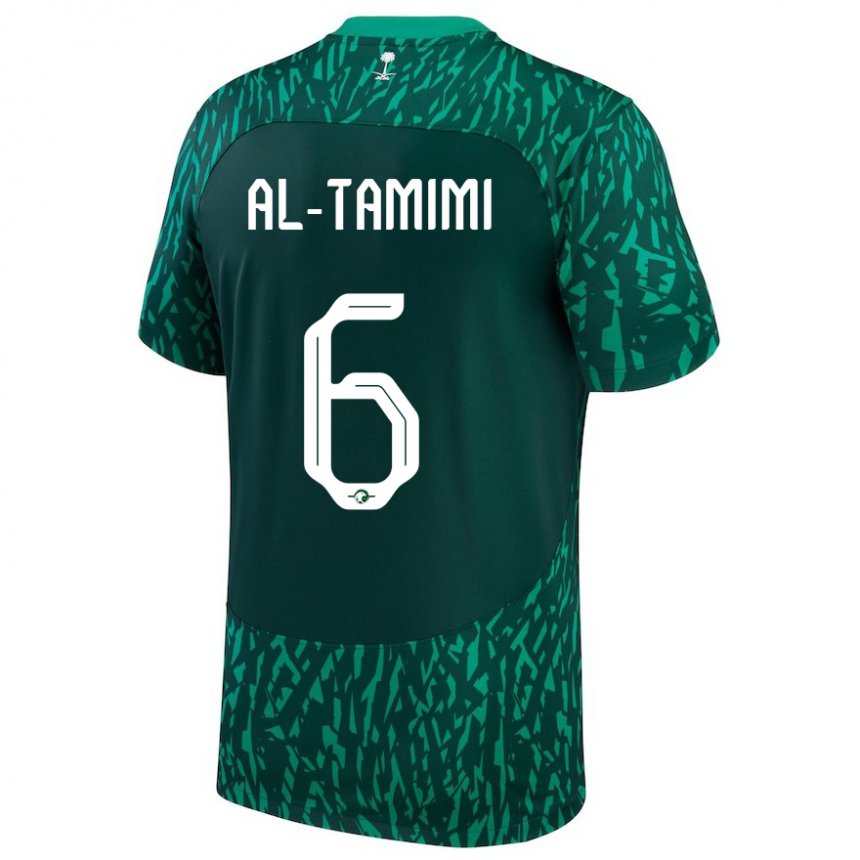 Niño Camiseta Arabia Saudita Maryam Al Tamimi #6 Verde Oscuro 2ª Equipación 22-24 La Camisa Perú