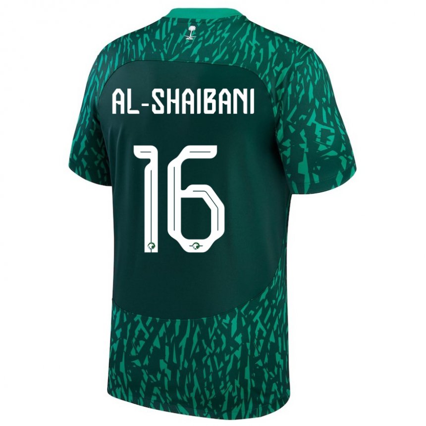 Niño Camiseta Arabia Saudita Asrar Al Shaibani #16 Verde Oscuro 2ª Equipación 22-24 La Camisa Perú