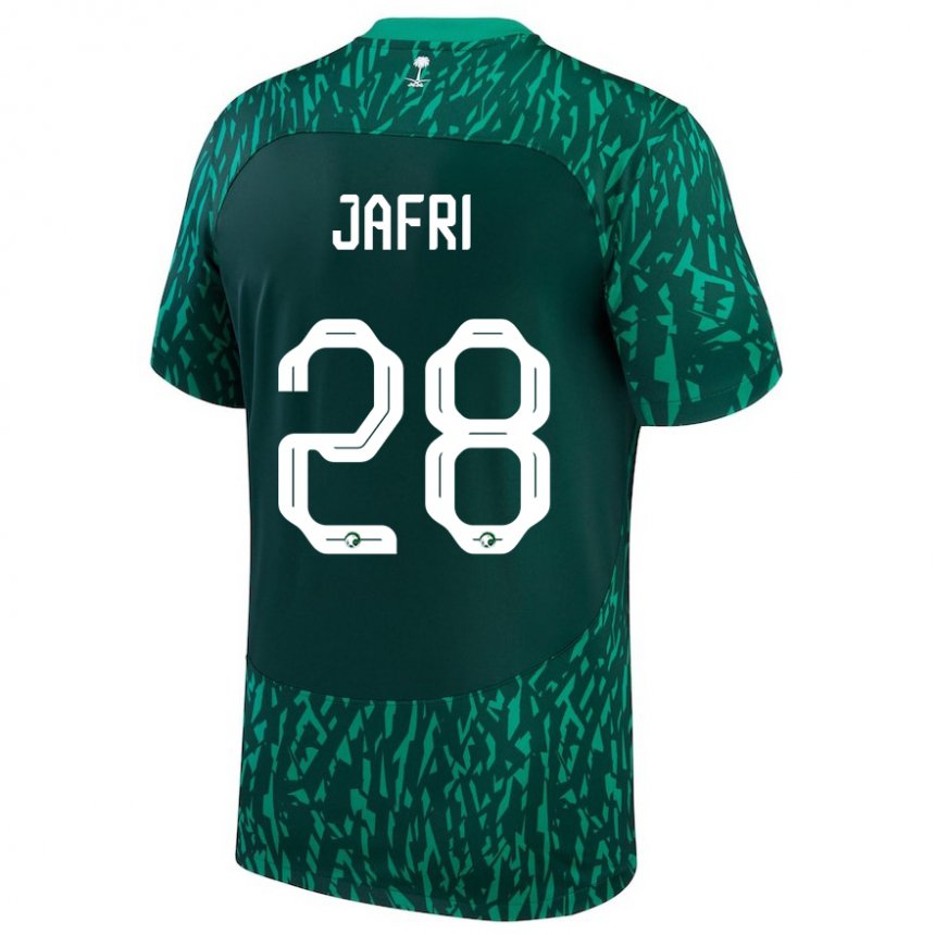 Niño Camiseta Arabia Saudita Farah Jafri #28 Verde Oscuro 2ª Equipación 22-24 La Camisa Perú