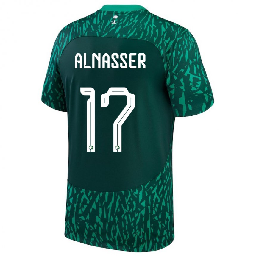 Niño Camiseta Arabia Saudita Saad Alnasser #17 Verde Oscuro 2ª Equipación 22-24 La Camisa Perú