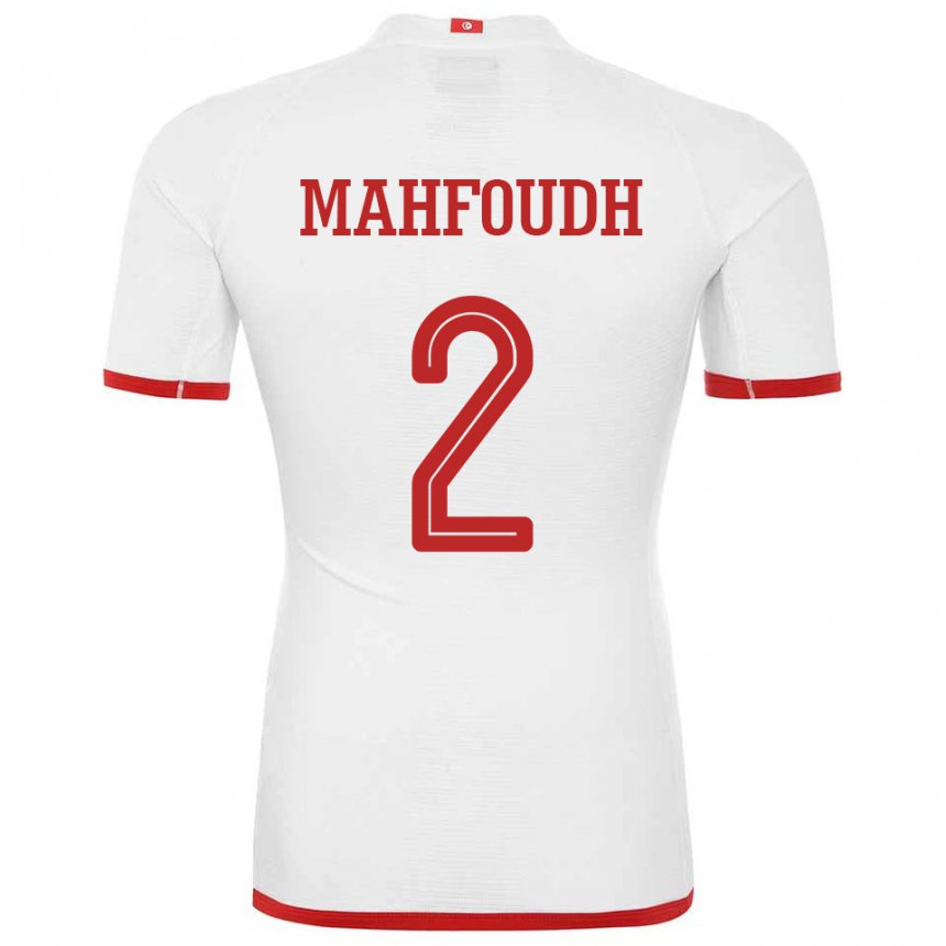 Niño Camiseta Túnez Dhikra Mahfoudh #2 Blanco 2ª Equipación 22-24 La Camisa Perú