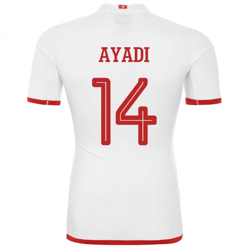 Niño Camiseta Túnez Ghada Ayadi #14 Blanco 2ª Equipación 22-24 La Camisa Perú