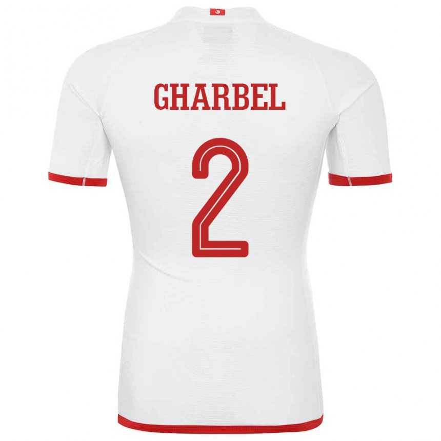 Niño Camiseta Túnez Mahmoud Gharbel #2 Blanco 2ª Equipación 22-24 La Camisa Perú