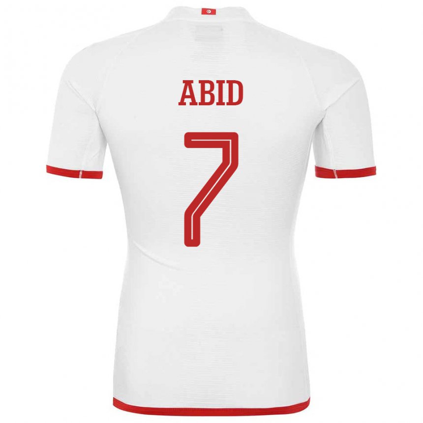 Niño Camiseta Túnez Aziz Abid #7 Blanco 2ª Equipación 22-24 La Camisa Perú