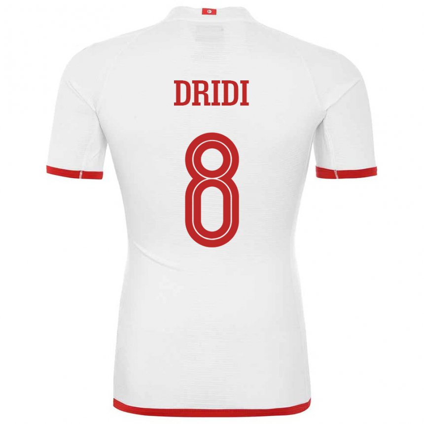 Niño Camiseta Túnez Yassine Dridi #8 Blanco 2ª Equipación 22-24 La Camisa Perú