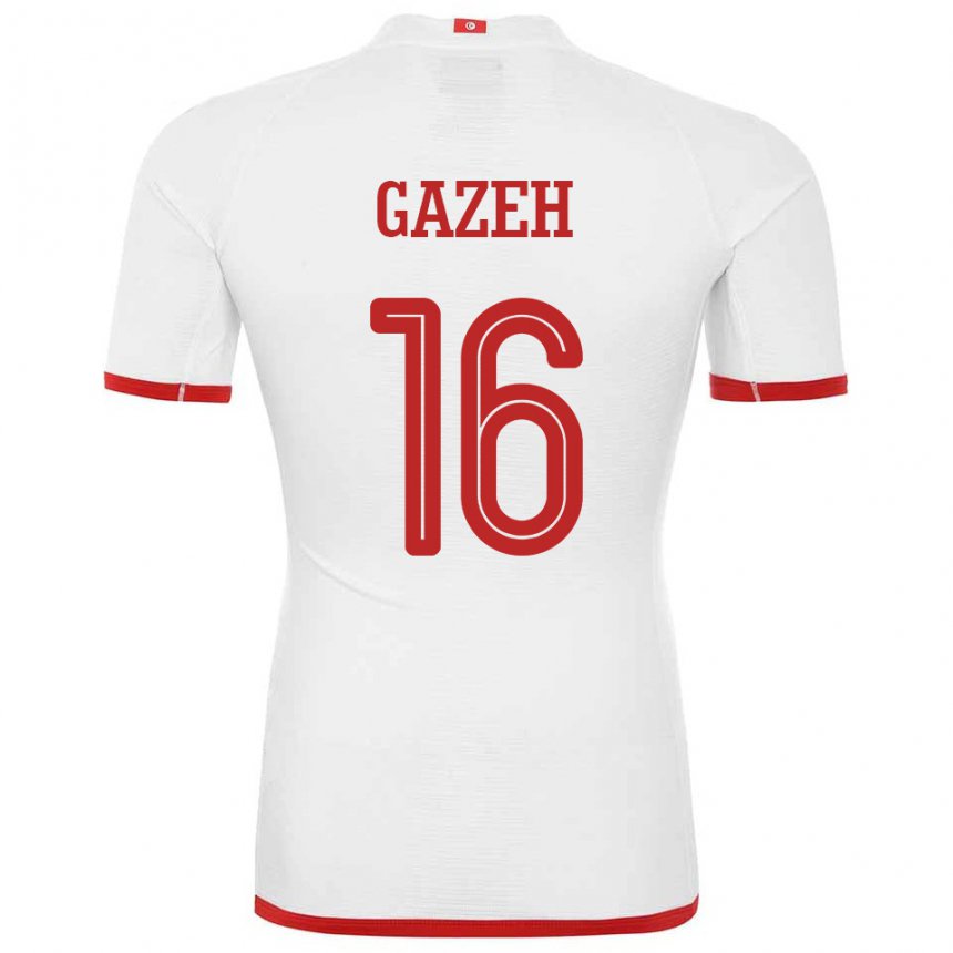 Niño Camiseta Túnez Raed Gazeh #16 Blanco 2ª Equipación 22-24 La Camisa Perú