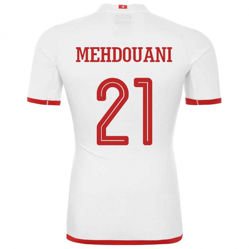 Niño Camiseta Túnez Firas Mehdouani #21 Blanco 2ª Equipación 22-24 La Camisa Perú