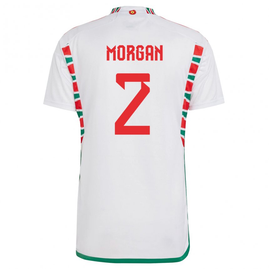 Niño Camiseta Gales Ffion Morgan #2 Blanco 2ª Equipación 22-24 La Camisa Perú