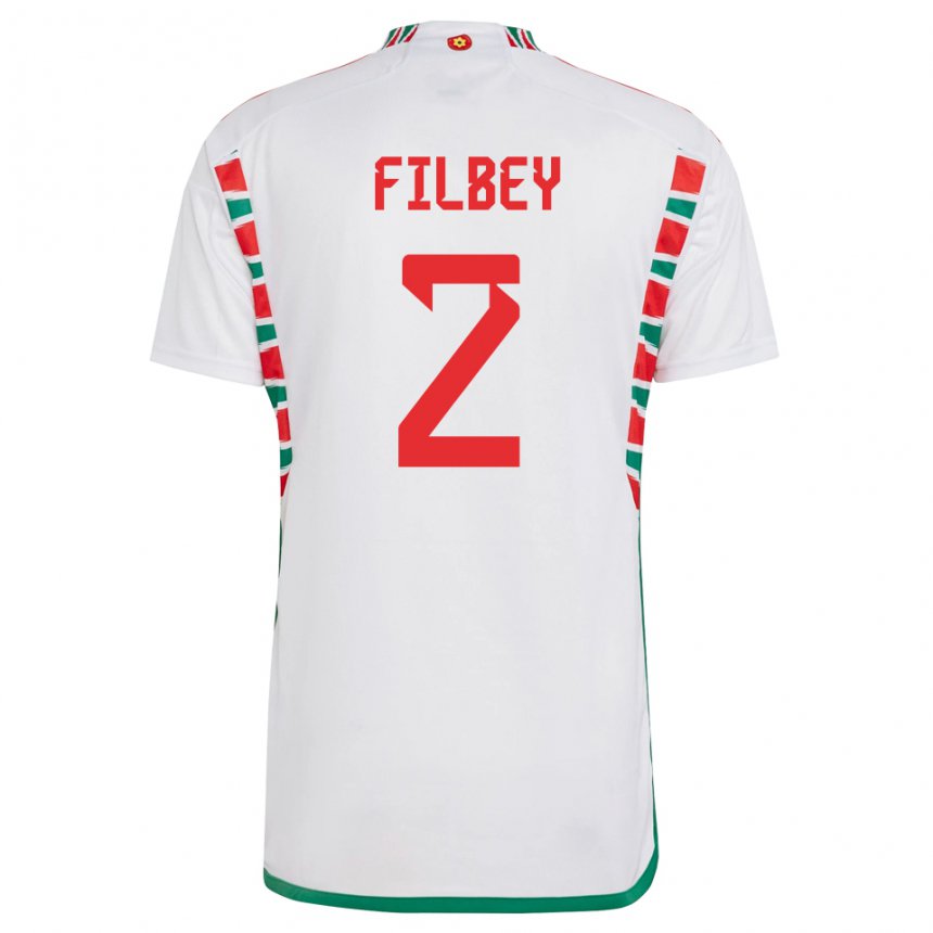 Niño Camiseta Gales Anna Filbey #2 Blanco 2ª Equipación 22-24 La Camisa Perú