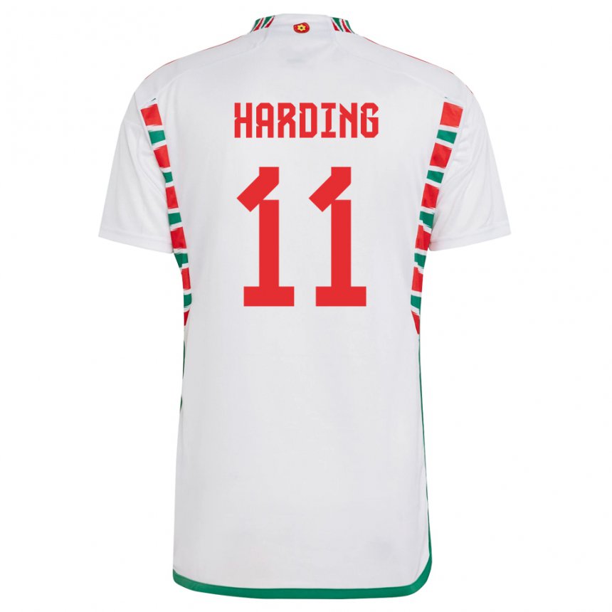 Niño Camiseta Gales Natasha Harding #11 Blanco 2ª Equipación 22-24 La Camisa Perú