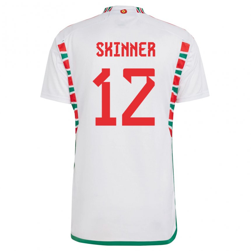 Niño Camiseta Gales Claire Skinner #12 Blanco 2ª Equipación 22-24 La Camisa Perú