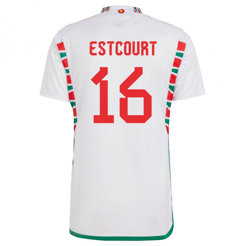 Niño Camiseta Gales Charlotte Estcourt #16 Blanco 2ª Equipación 22-24 La Camisa Perú