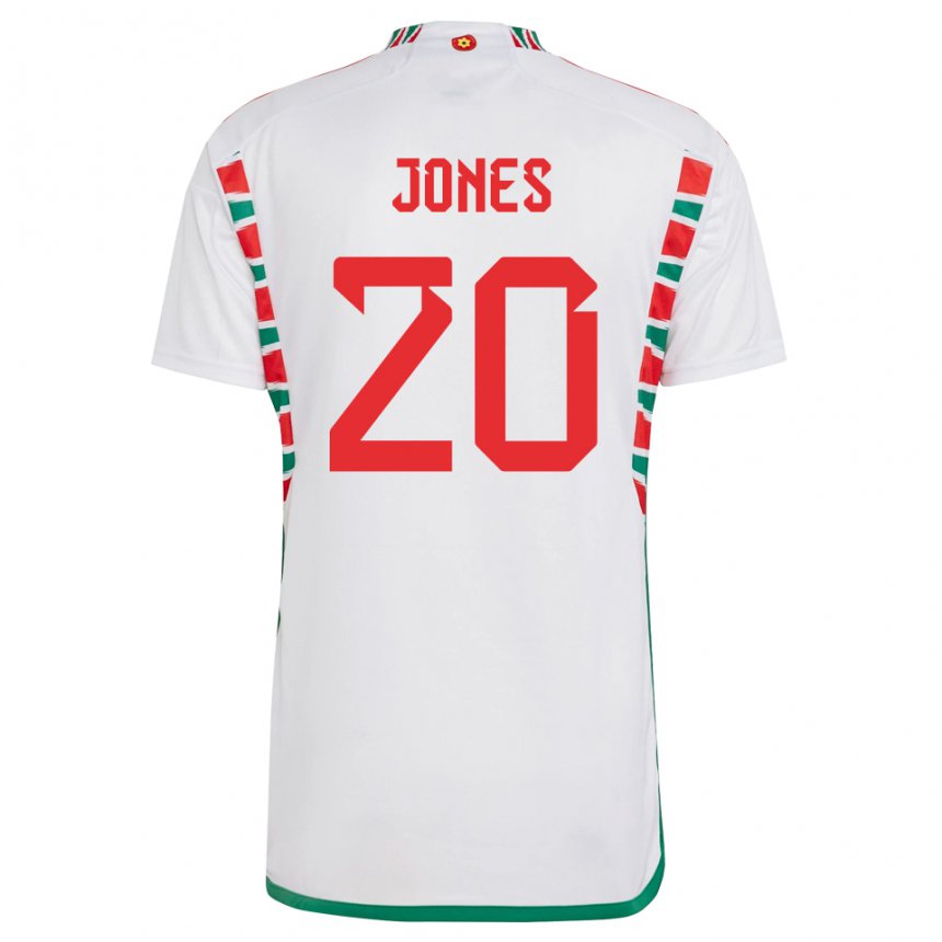 Niño Camiseta Gales Carrie Jones #20 Blanco 2ª Equipación 22-24 La Camisa Perú