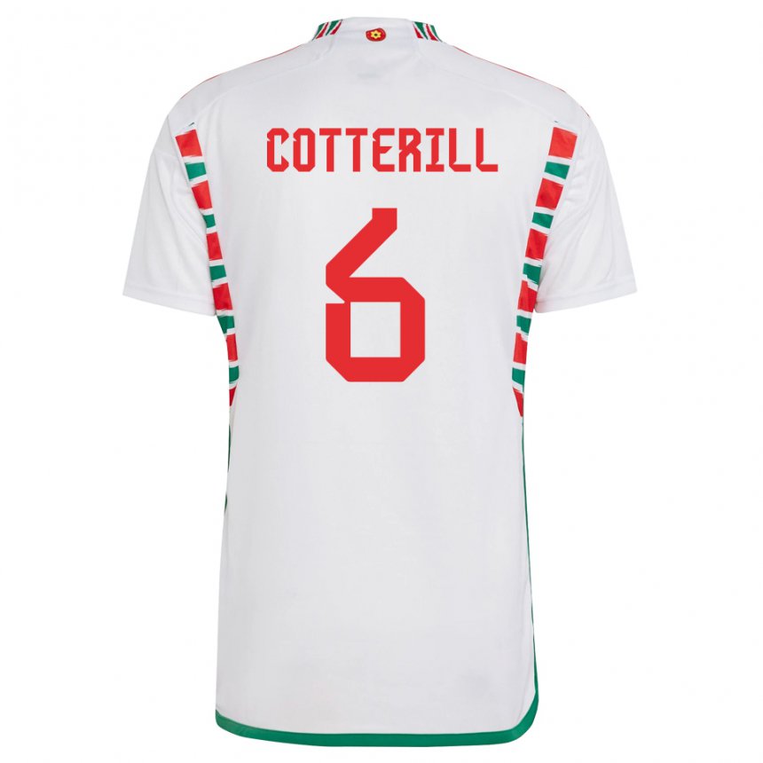 Niño Camiseta Gales Joel Cotterill #6 Blanco 2ª Equipación 22-24 La Camisa Perú