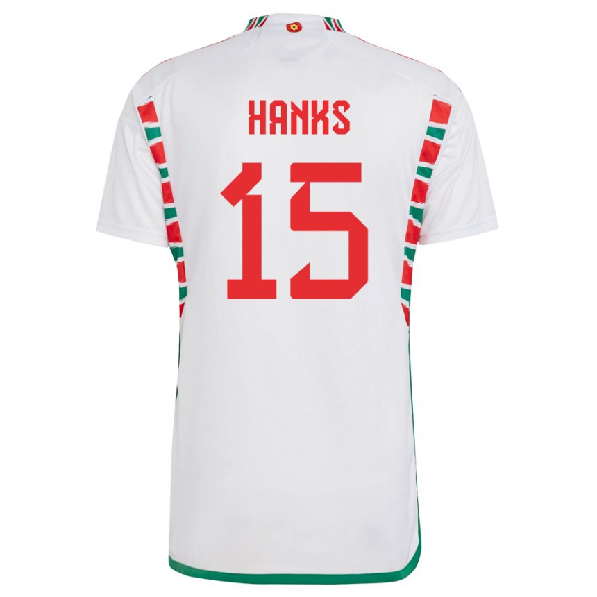 Niño Camiseta Gales Justin Hanks #15 Blanco 2ª Equipación 22-24 La Camisa Perú