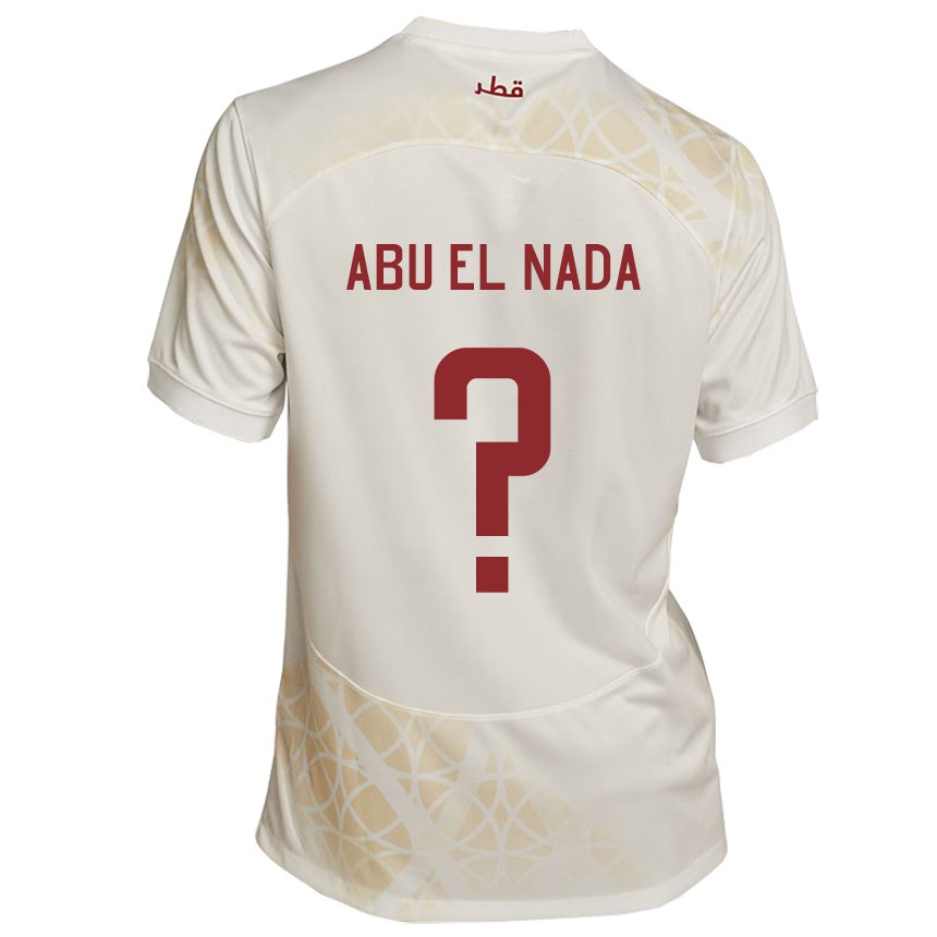 Niño Camiseta Catar Mahmoud Abu El Nada #0 Beis Dorado 2ª Equipación 22-24 La Camisa Perú