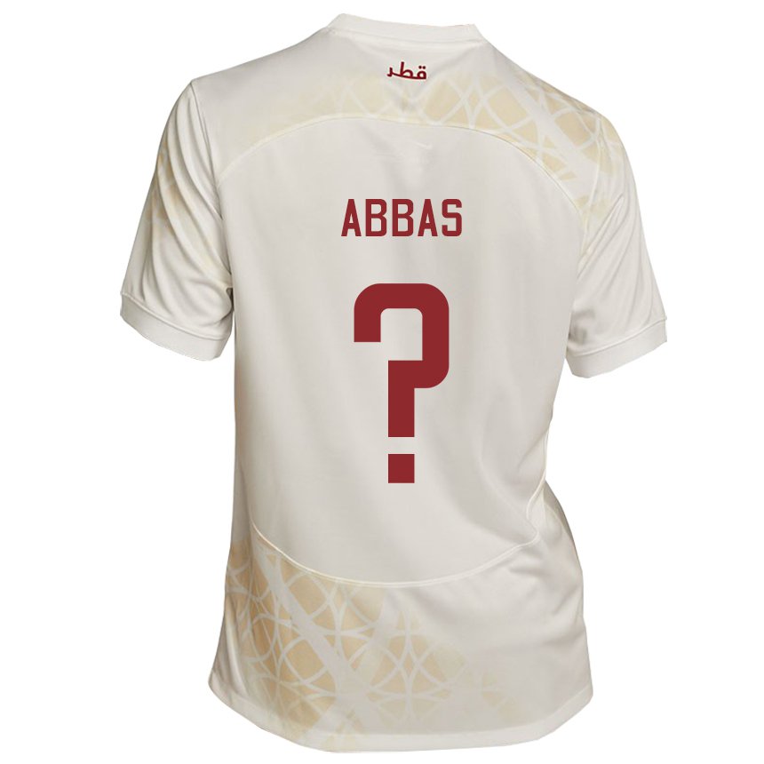 Niño Camiseta Catar Nasser Abbas #0 Beis Dorado 2ª Equipación 22-24 La Camisa Perú