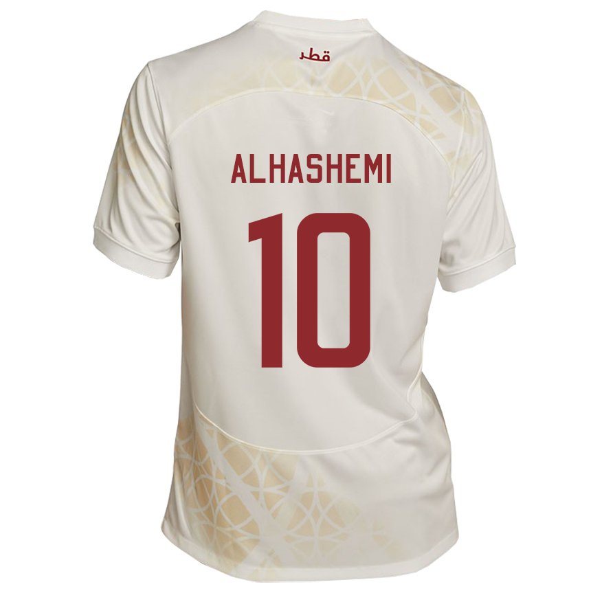 Niño Camiseta Catar Suaad Alhashemi #10 Beis Dorado 2ª Equipación 22-24 La Camisa Perú