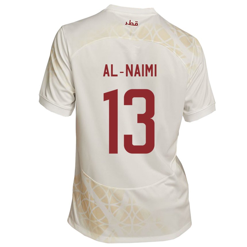 Niño Camiseta Catar Zahra Al Naimi #13 Beis Dorado 2ª Equipación 22-24 La Camisa Perú