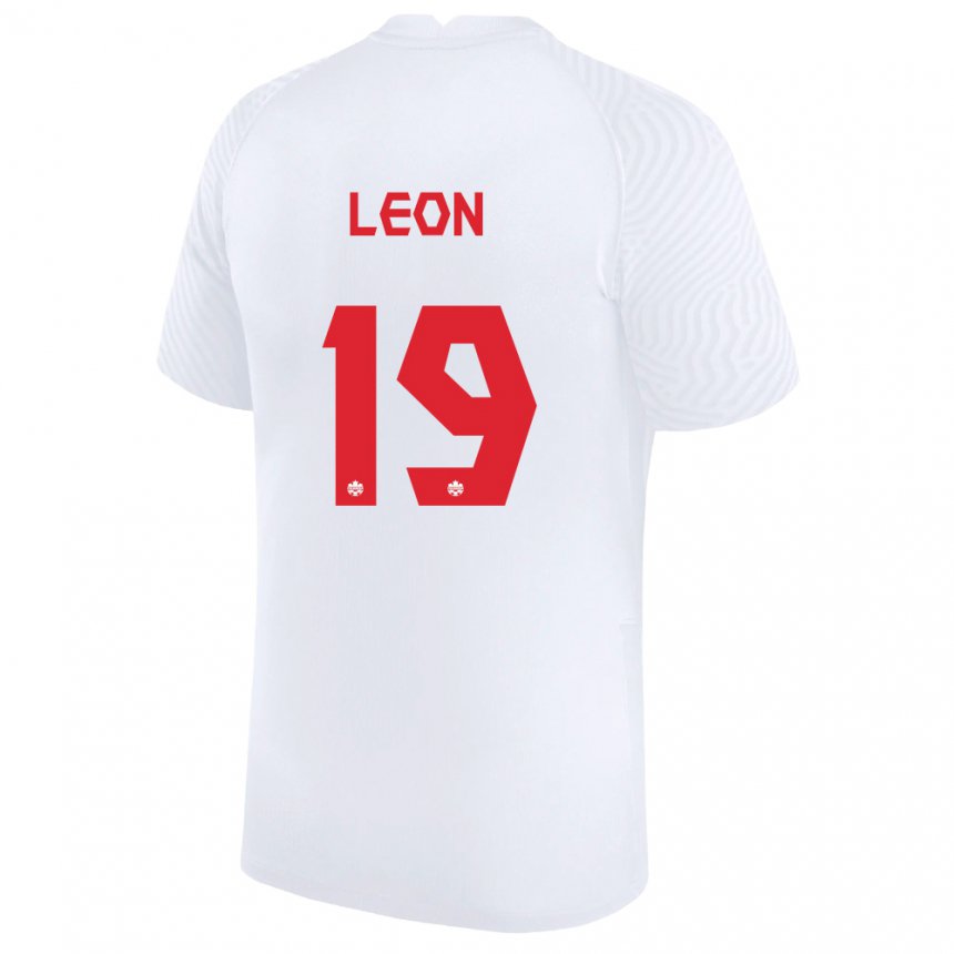 Niño Camiseta Canadá Adriana Leon #19 Blanco 2ª Equipación 22-24 La Camisa Perú