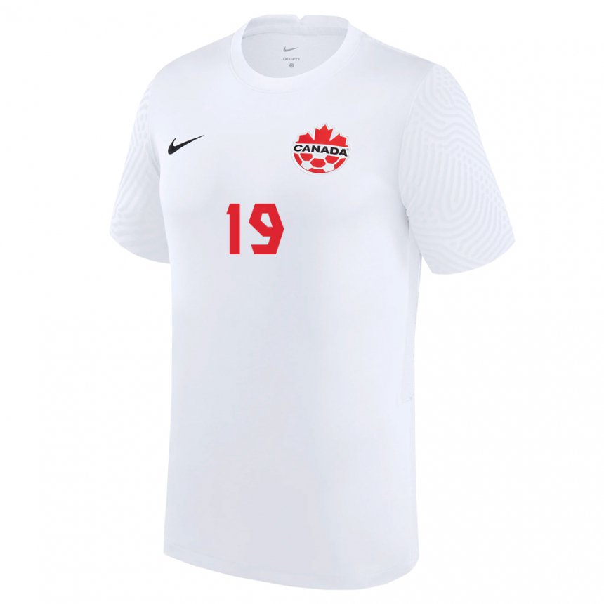 Niño Camiseta Canadá Adriana Leon #19 Blanco 2ª Equipación 22-24 La Camisa Perú