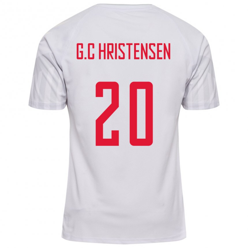 Niño Camiseta Dinamarca Gustav Christensen #20 Blanco 2ª Equipación 22-24 La Camisa Perú