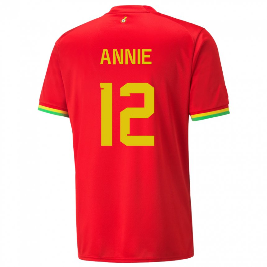 Niño Camiseta Ghana Henrietta Annie #12 Rojo 2ª Equipación 22-24 La Camisa Perú