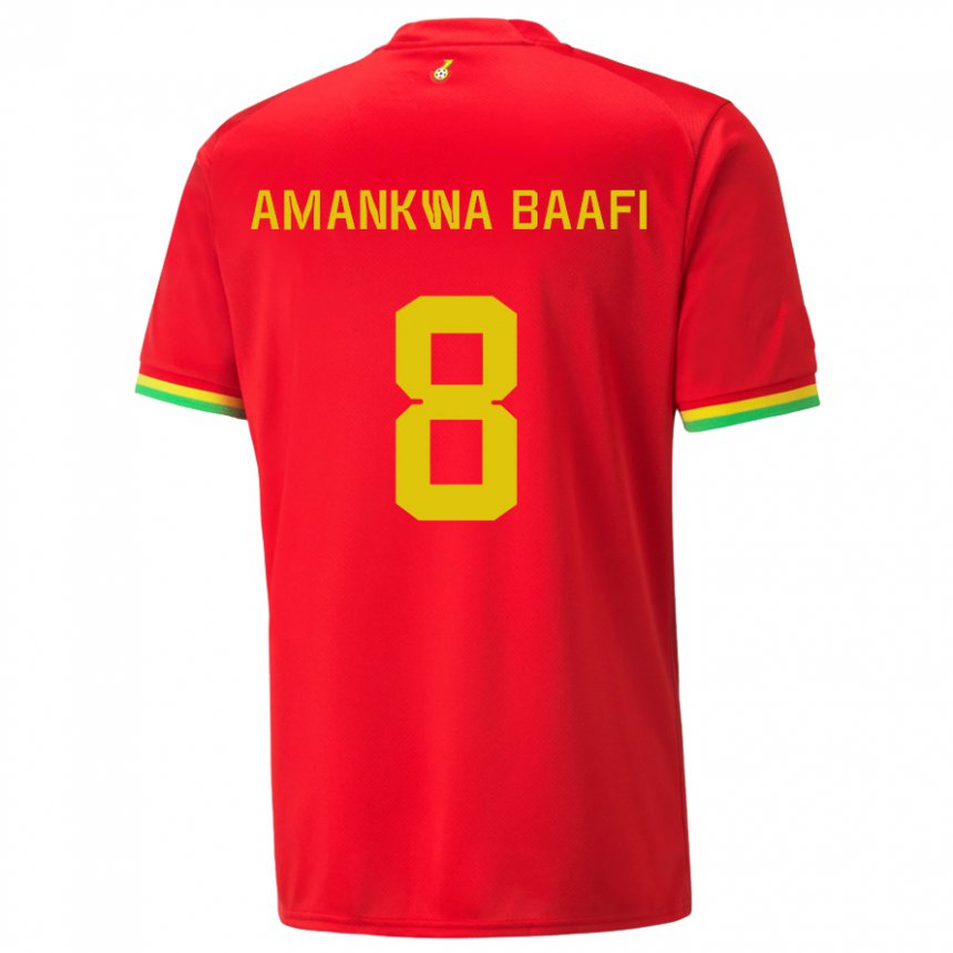 Niño Camiseta Ghana Yaw Amankwa Baafi #8 Rojo 2ª Equipación 22-24 La Camisa Perú