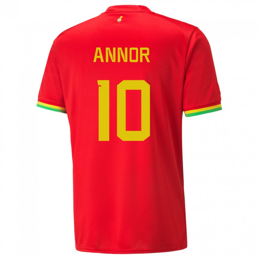 Niño Camiseta Ghana Emmanuel Annor #10 Rojo 2ª Equipación 22-24 La Camisa Perú