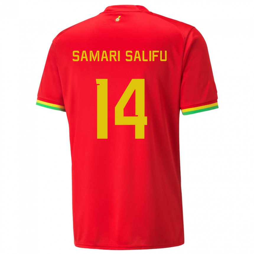 Niño Camiseta Ghana Abass Samari Salifu #14 Rojo 2ª Equipación 22-24 La Camisa Perú