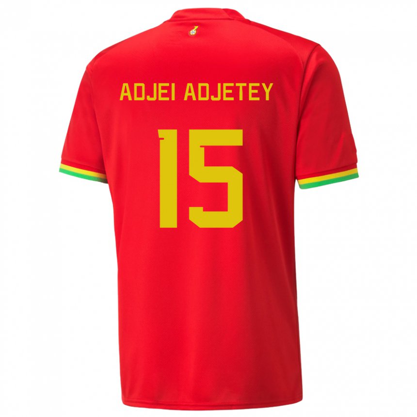 Niño Camiseta Ghana Jonas Adjei Adjetey #15 Rojo 2ª Equipación 22-24 La Camisa Perú