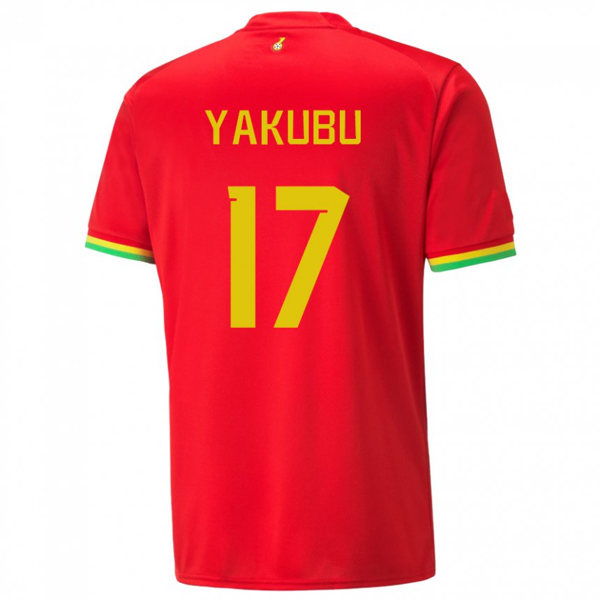 Niño Camiseta Ghana Mustapha Yakubu #17 Rojo 2ª Equipación 22-24 La Camisa Perú