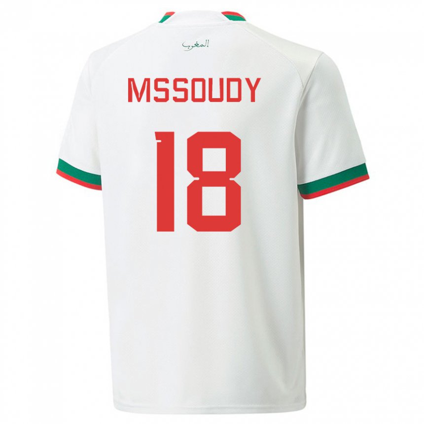 Niño Camiseta Marruecos Sanaa Mssoudy #18 Blanco 2ª Equipación 22-24 La Camisa Perú