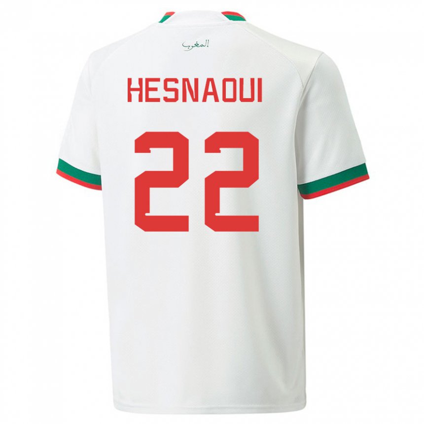 Niño Camiseta Marruecos Hind Hesnaoui #22 Blanco 2ª Equipación 22-24 La Camisa Perú