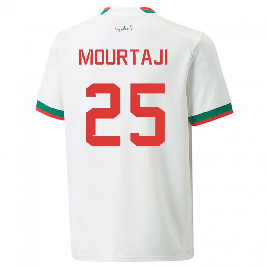 Niño Camiseta Marruecos Chaymaa Mourtaji #25 Blanco 2ª Equipación 22-24 La Camisa Perú