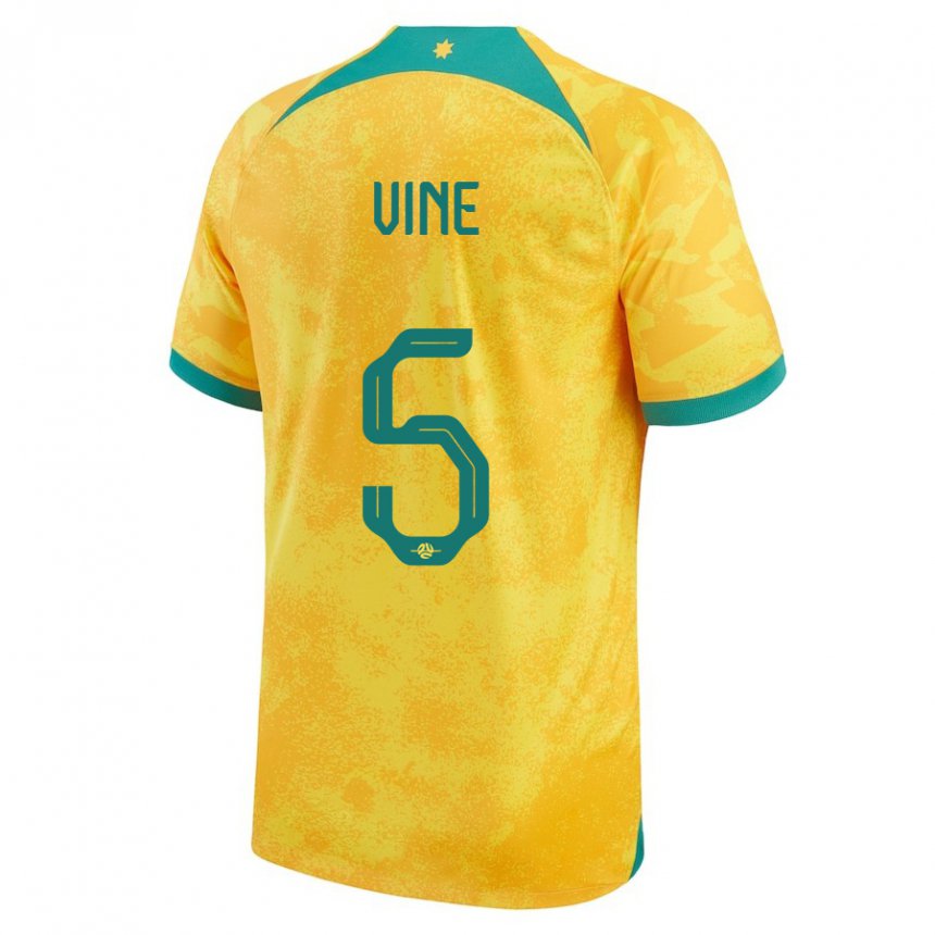 Hombre Camiseta Australia Cortnee Vine #5 Dorado 1ª Equipación 22-24 La Camisa Perú