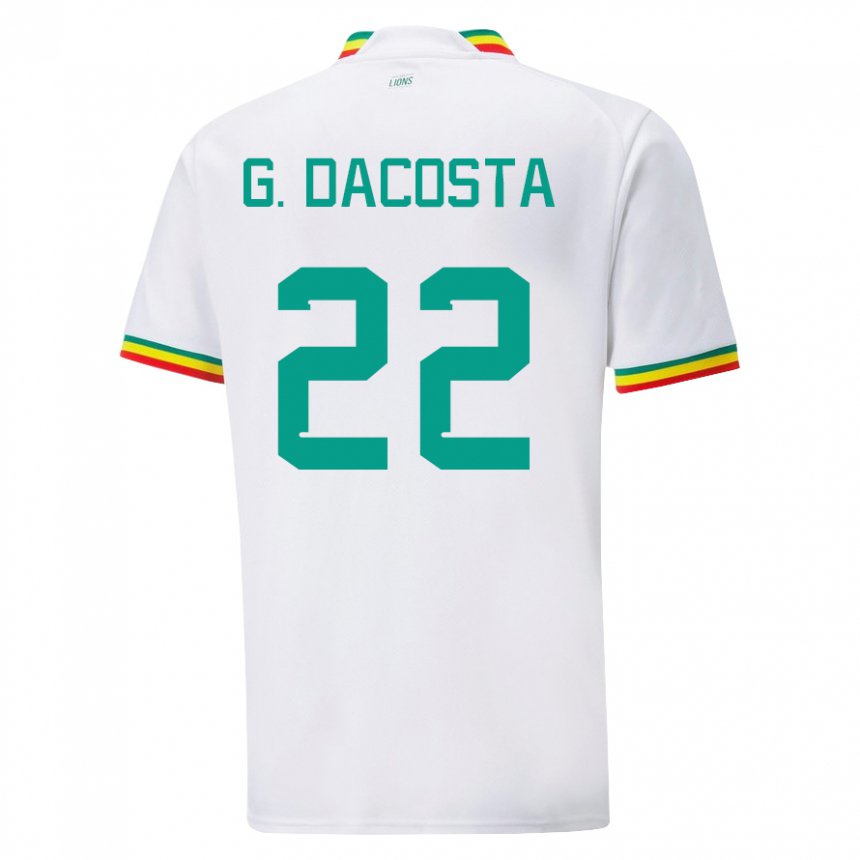 Hombre Camiseta Senegal Gladys Irene Dacosta #22 Blanco 1ª Equipación 22-24 La Camisa Perú