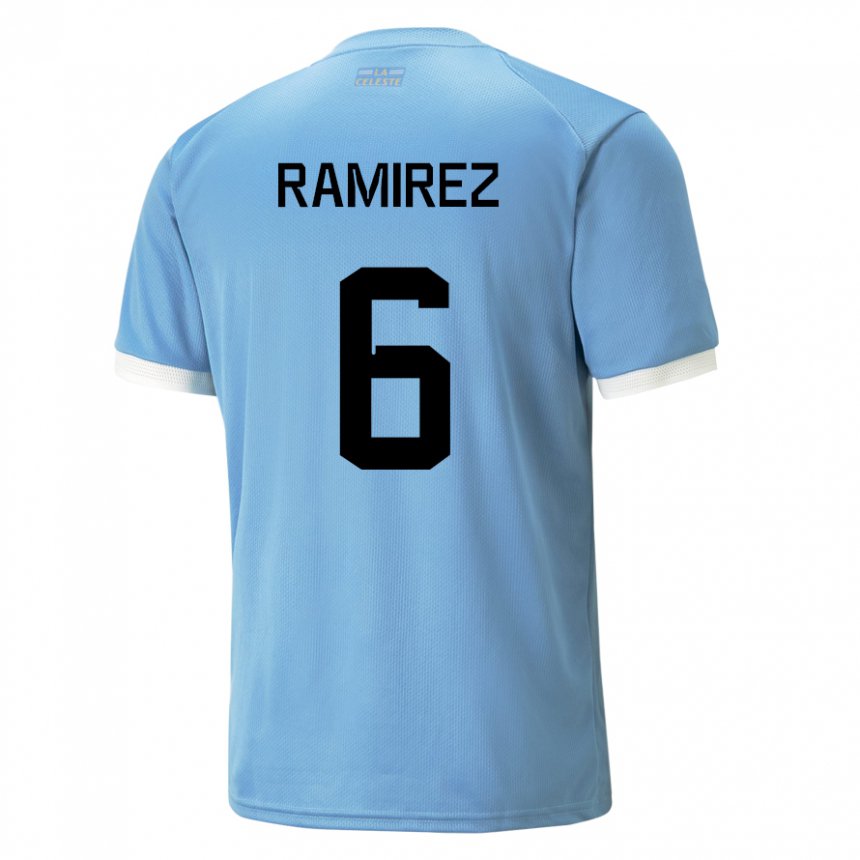 Hombre Camiseta Uruguay Sindy Ramirez #6 Azul 1ª Equipación 22-24 La Camisa Perú