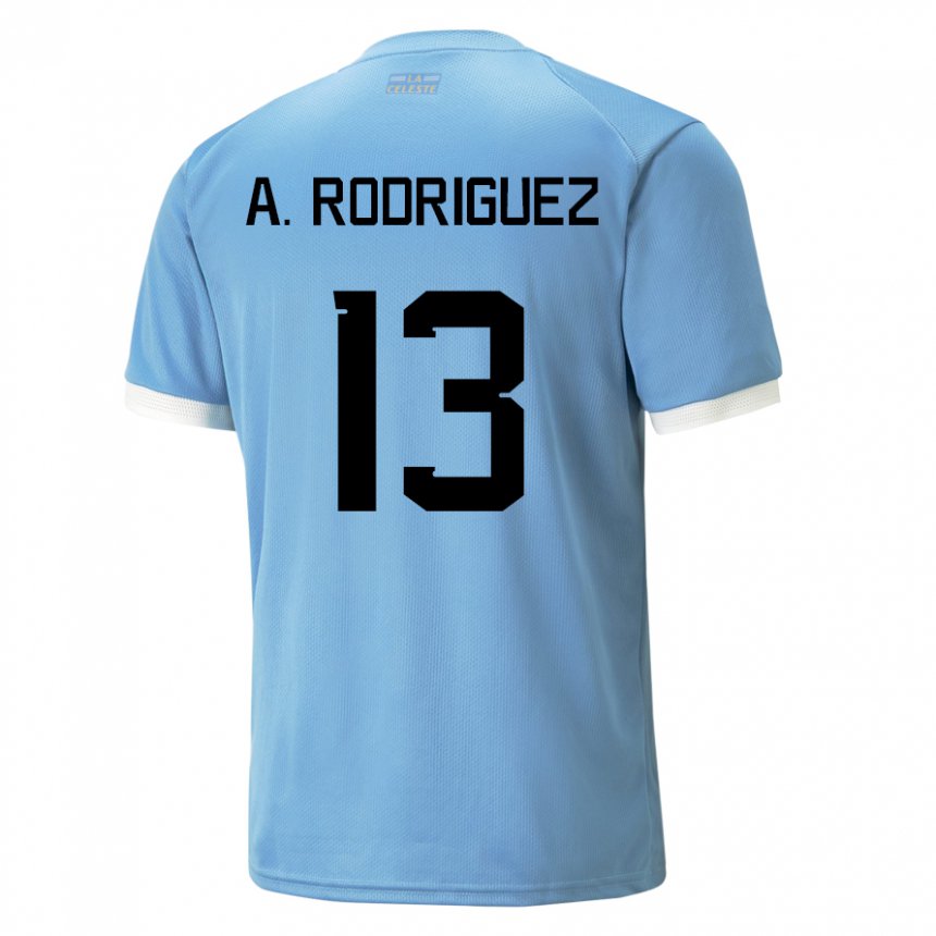 Hombre Camiseta Uruguay Agustin Rodriguez #13 Azul 1ª Equipación 22-24 La Camisa Perú
