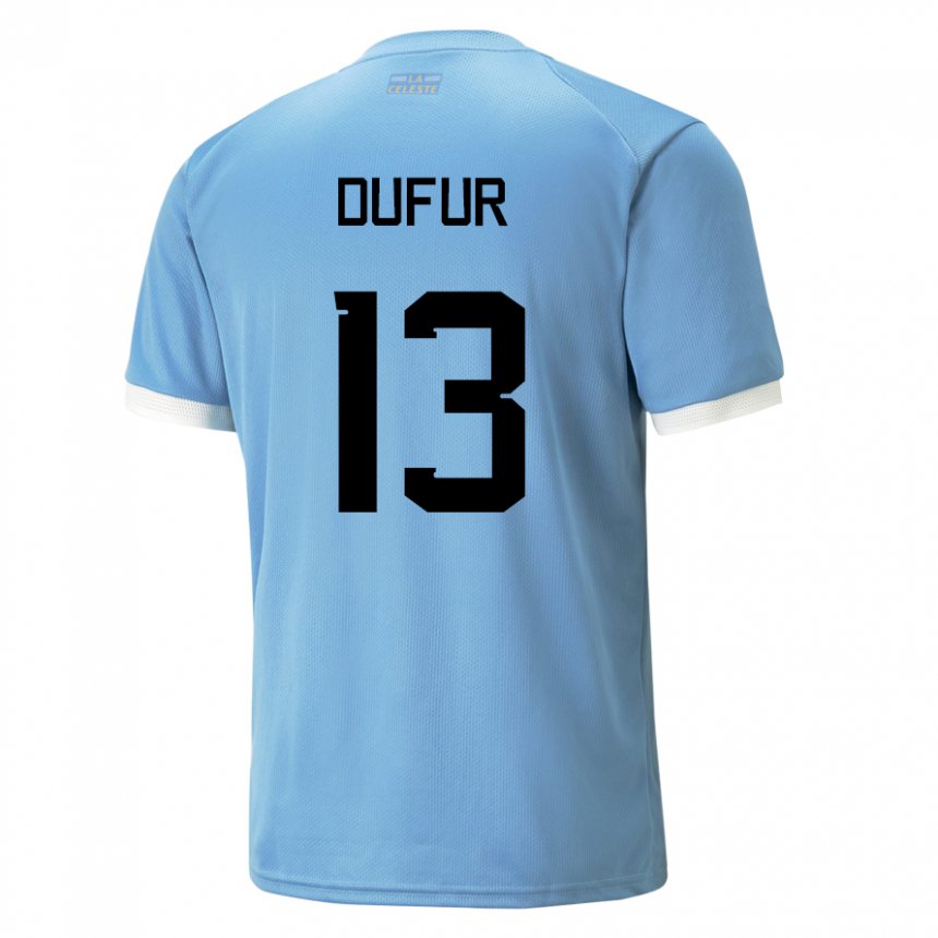 Hombre Camiseta Uruguay Lautaro Dufur #13 Azul 1ª Equipación 22-24 La Camisa Perú