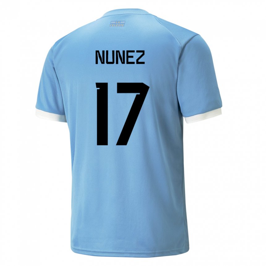 Hombre Camiseta Uruguay Facundo Nunez #17 Azul 1ª Equipación 22-24 La Camisa Perú