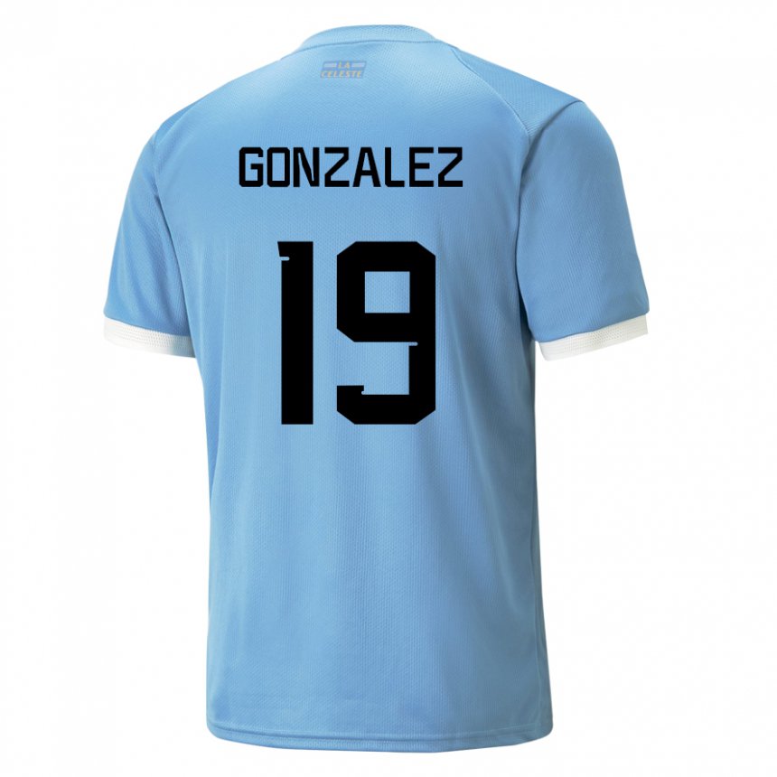 Hombre Camiseta Uruguay Luciano Gonzalez #19 Azul 1ª Equipación 22-24 La Camisa Perú