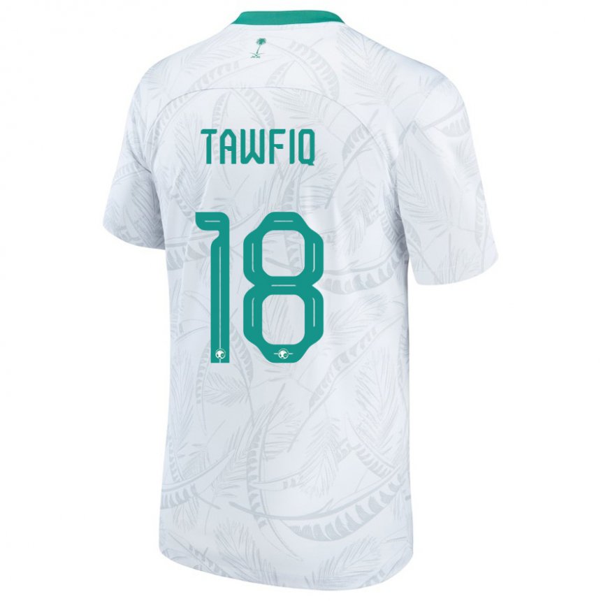 Hombre Camiseta Arabia Saudita Saba Tawfiq #18 Blanco 1ª Equipación 22-24 La Camisa Perú