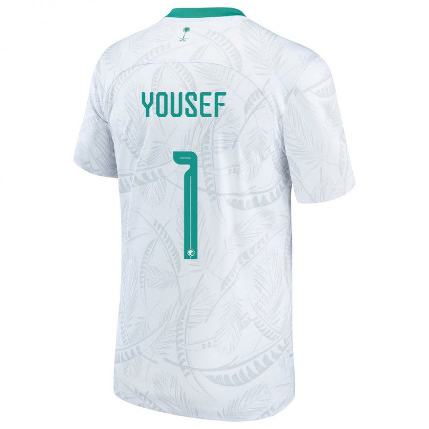 Hombre Camiseta Arabia Saudita Hamed Yousef #1 Blanco 1ª Equipación 22-24 La Camisa Perú