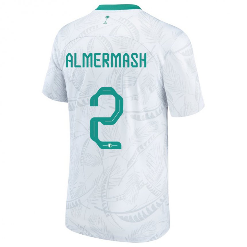 Hombre Camiseta Arabia Saudita Oama Almermash #2 Blanco 1ª Equipación 22-24 La Camisa Perú